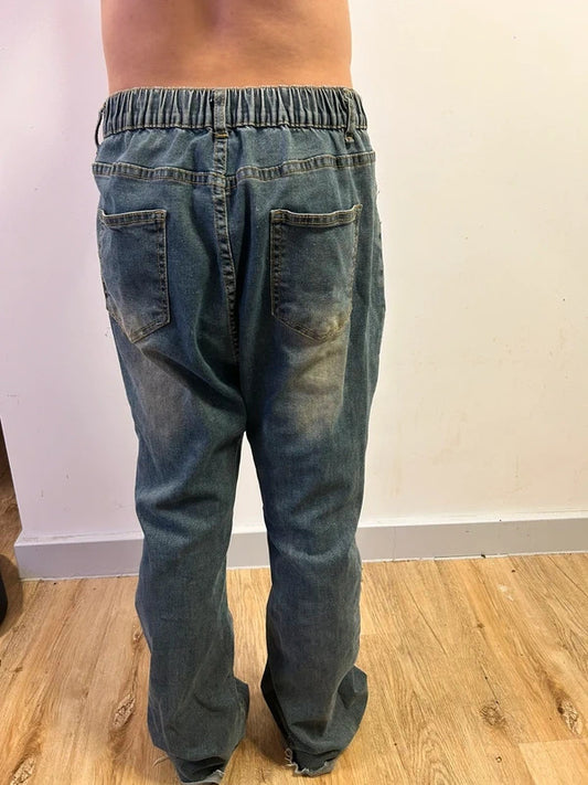 Japanese Vintage Distressed Wide-Leg Jeans oversized Effortless Street