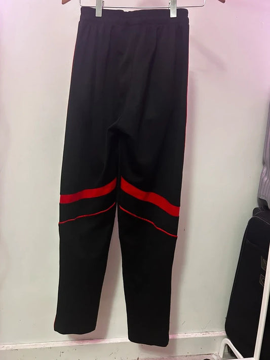 Black Red Stripe Track Pants / 175 92A