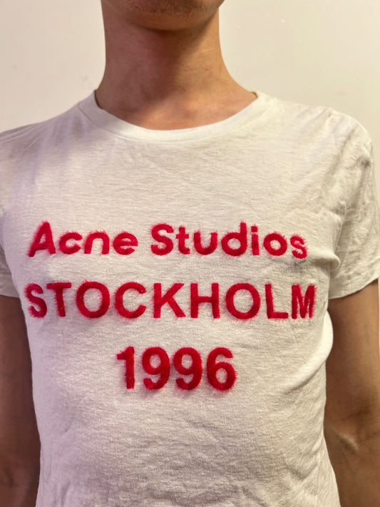 Acne Studios Stockholm 1996 Logo T-Shirt White Unisex Portugal Made