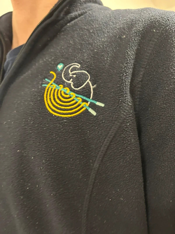 Thai Navy Embroidered Zip-Up Fleece Jacket | Travel Souvenir Style