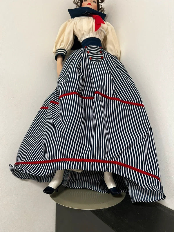 Franklin Heirloom Gibson Girl porcelain doll sailor dress vintage collectible