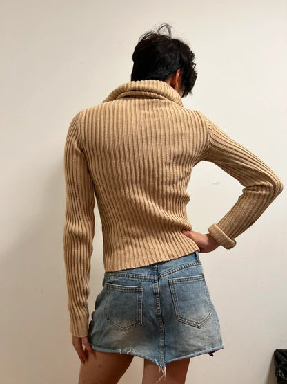 BDG Urban Outfitters Beige Teddy Knit Zip Cardigan Size M