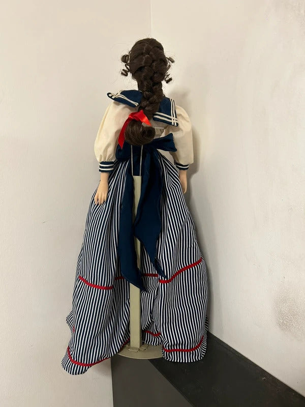 Franklin Heirloom Gibson Girl porcelain doll sailor dress vintage collectible