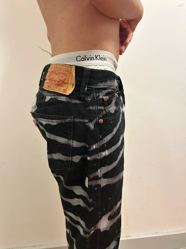 levi’s 501 black bleach wash jeans w30 l32