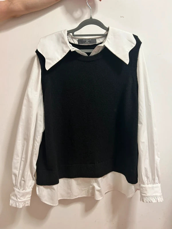 primark korean academy layered shirt top xl