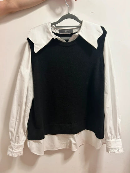 primark korean academy layered shirt top xl