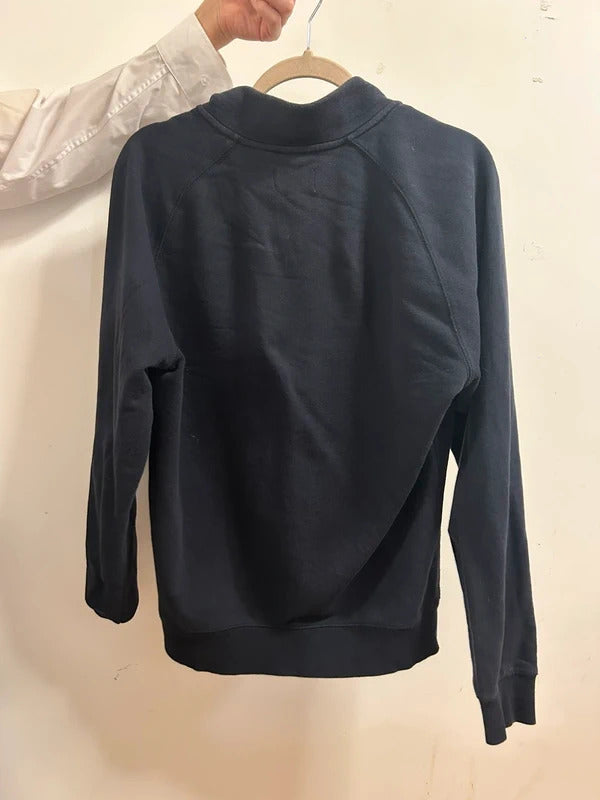 Farah Navy Organic Cotton Half-Zip SweatshirtQuarterZip PulloverSize L