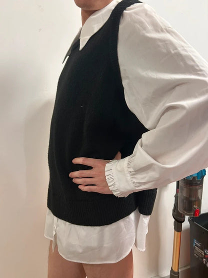 primark korean academy layered shirt top xl