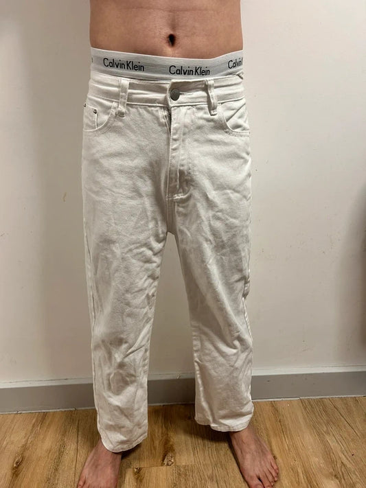 Riley Marseille White Straight Leg Jeans XS Low Rise Relaxed Denim