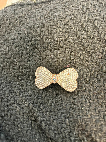 Rhinestone Bow Hair Clip Rose Gold Sparkly Coquette Balletcore Hair Accessory