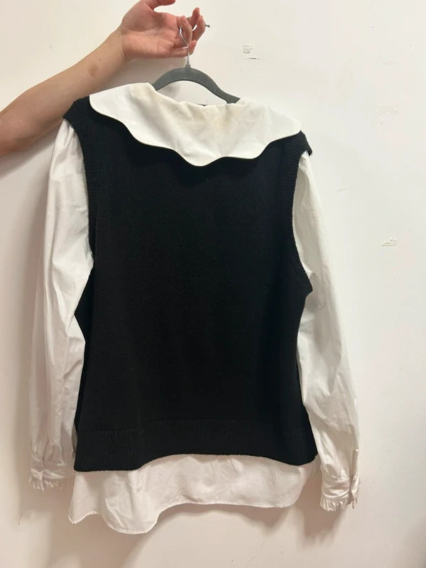 primark korean academy layered shirt top xl