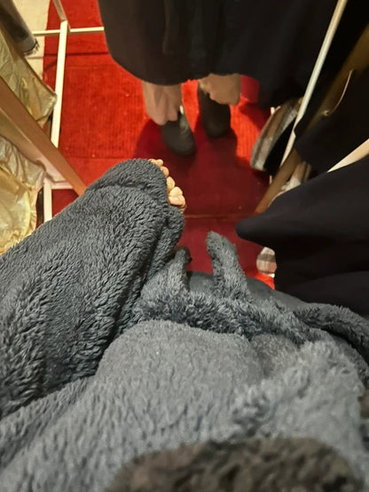 NEXT Slate Grey Borg Hooded Oversized Teddy Fleece Robe Coat