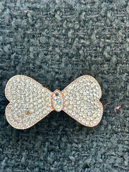 Rhinestone Bow Hair Clip Rose Gold Sparkly Coquette Balletcore Hair Accessory
