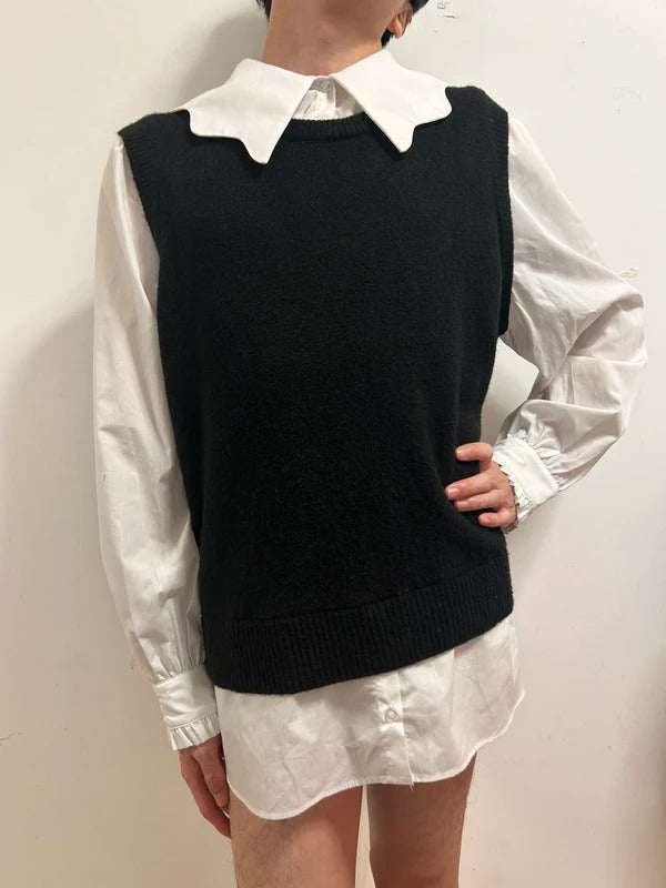 primark korean academy layered shirt top xl