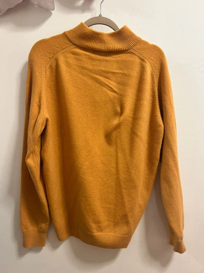 Vintage Baileys Mustard Yellow 100% Lambswool Half-Zip Jumper Size XL