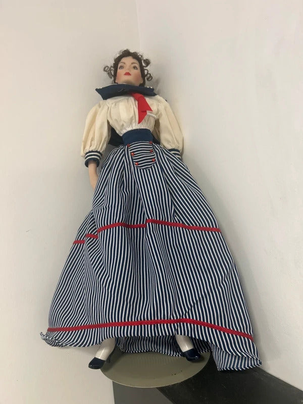 Franklin Heirloom Gibson Girl porcelain doll sailor dress vintage collectible