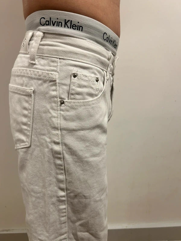 Riley Marseille White Straight Leg Jeans XS Low Rise Relaxed Denim
