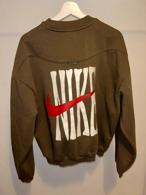 Nike Therma-FIT Brown Sweatshirt with Large Back Logo – Minimal Front M