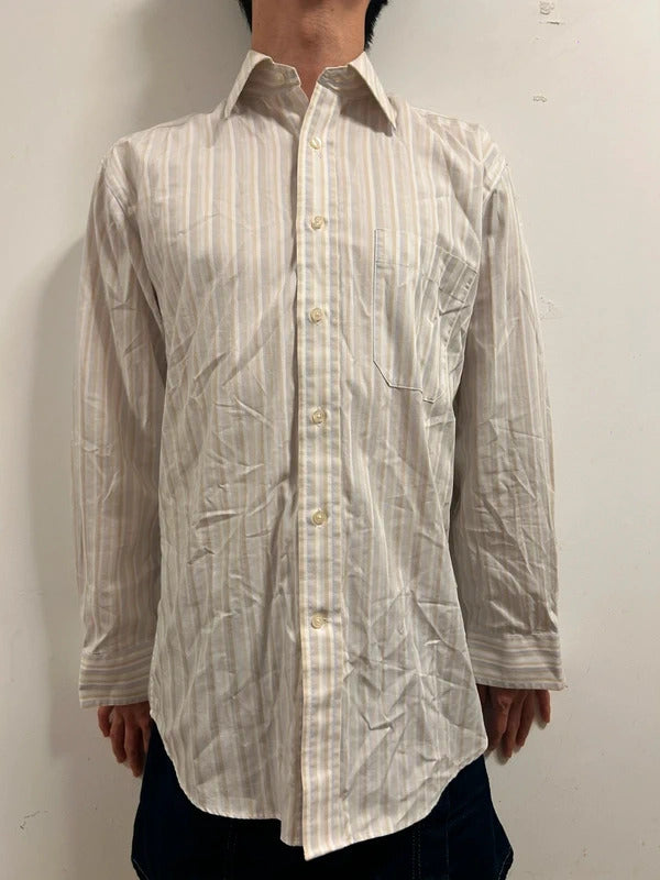 Marks & Spencer Tailoring Pure Cotton Striped Shirt 37cm 14.5