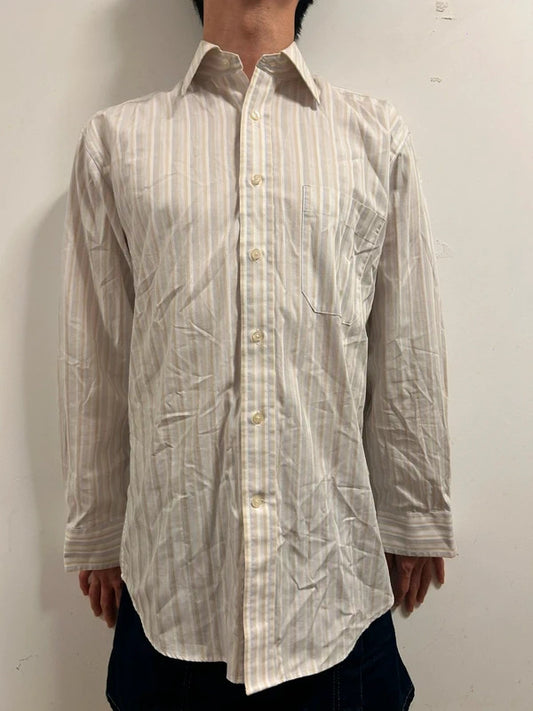 Marks & Spencer Tailoring Pure Cotton Striped Shirt 37cm 14.5