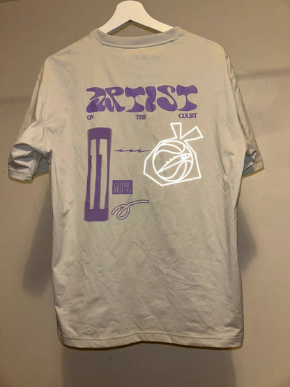 Anta x Kyrie Irving A11EVEN Grey Graphic T Shirt, Size L