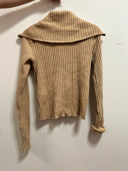 BDG Urban Outfitters Beige Teddy Knit Zip Cardigan Size M
