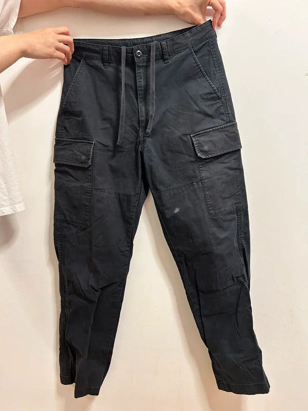 Uniqlo Black Cotton Cargo Trousers Size S Unisex Utility Pants