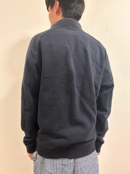 Farah Navy Organic Cotton Half-Zip SweatshirtQuarterZip PulloverSize L