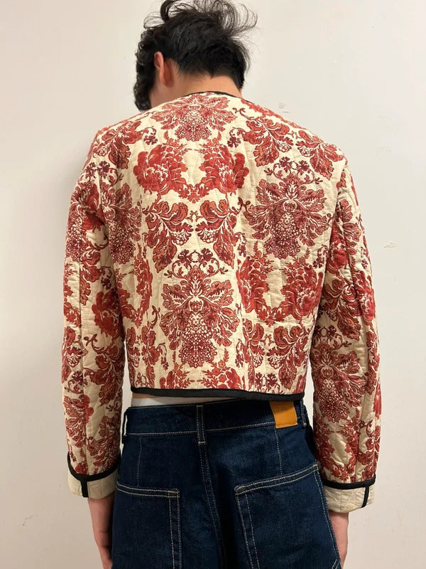 LIME Quilted Floral Cropped Jacket | Korean Boutique Style UK10–12