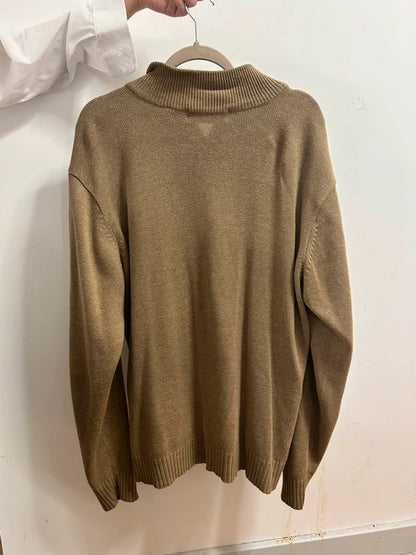 vintage oscar de la renta half zip knit xl
