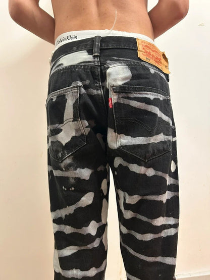levi’s 501 black bleach wash jeans w30 l32
