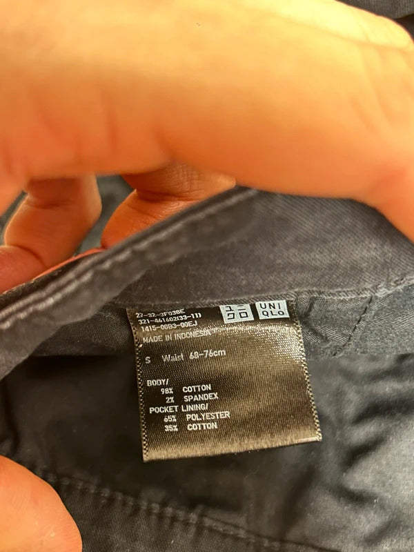 Uniqlo Black Cotton Cargo Trousers Size S Unisex Utility Pants