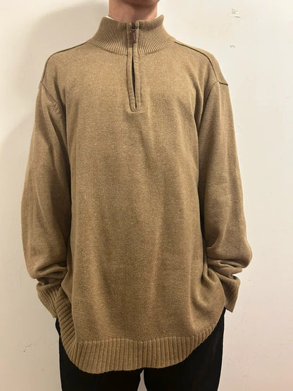 vintage oscar de la renta half zip knit xl