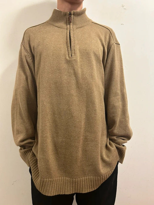 vintage oscar de la renta half zip knit xl