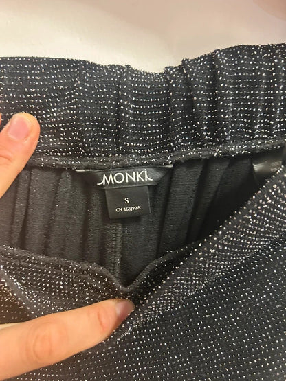 Monki Sparkly Wide Leg Trousers Glitter Palazzo Evening Trousers  S