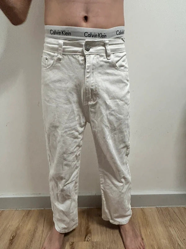 Riley Marseille White Straight Leg Jeans XS Low Rise Relaxed Denim