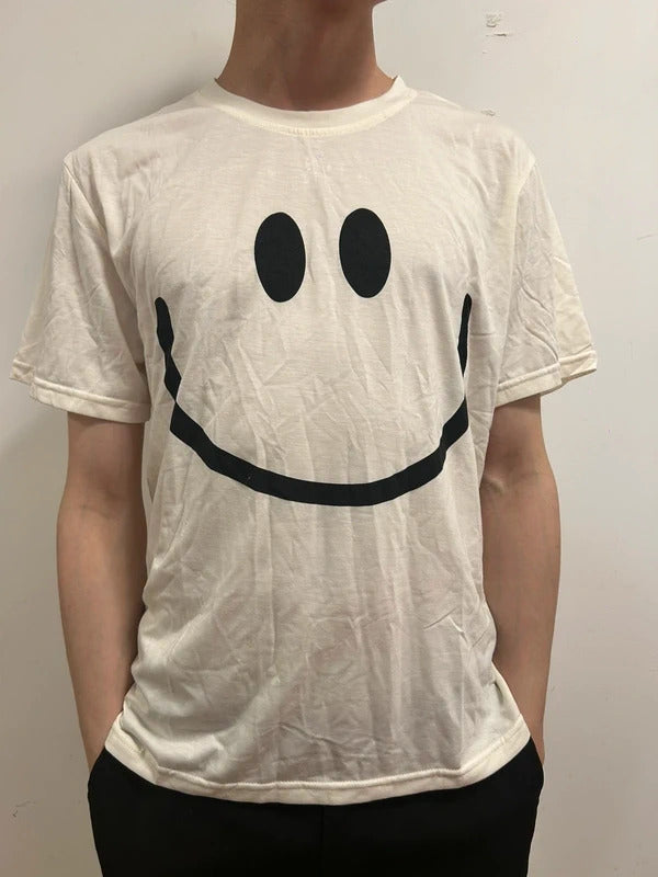 Cute white smiley face graphic t shirt s m