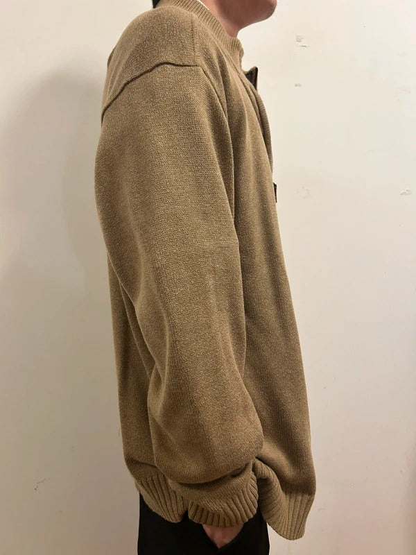 vintage oscar de la renta half zip knit xl