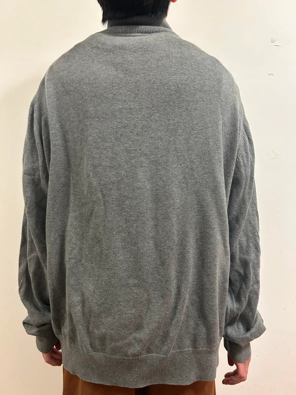 crew clothing grey quarter zip jumper xxl organic cotton