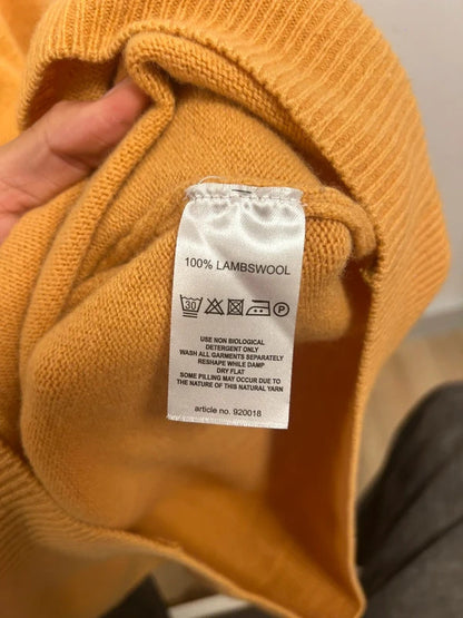 Vintage Baileys Mustard Yellow 100% Lambswool Half-Zip Jumper Size XL