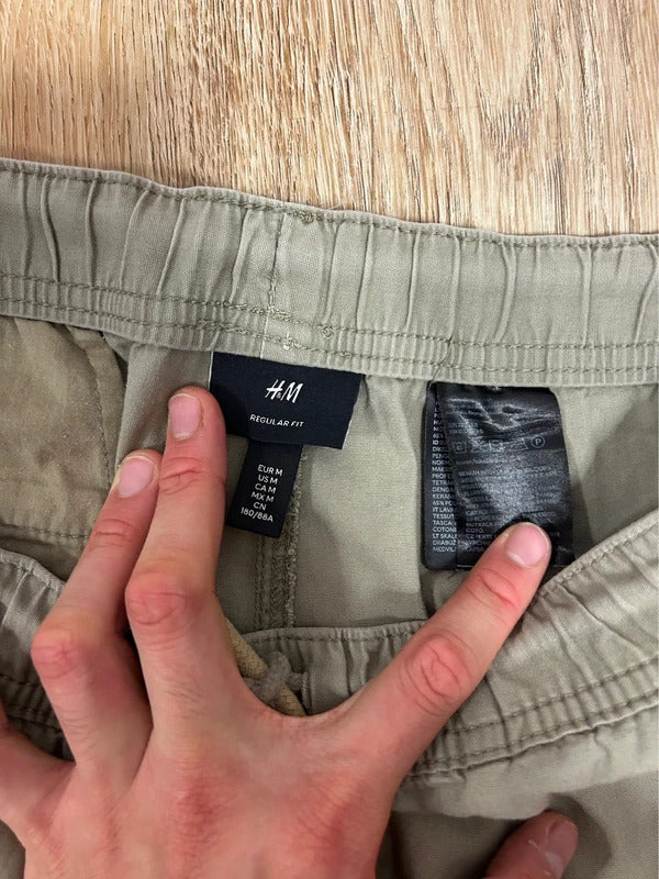 Vintage H&M Khaki Drawstring Utility Shorts | Men’s Regular Fit M