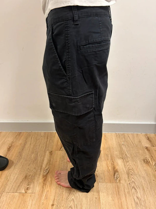 Uniqlo Black Cotton Cargo Trousers Size S Unisex Utility Pants