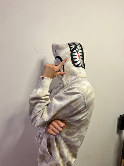 A Bathing Ape BAPE Shark Full Zip Camo Hoodie Made in Japan XXL