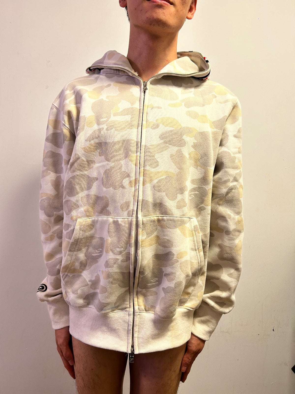 A Bathing Ape BAPE Shark Full Zip Camo Hoodie Made in Japan XXL