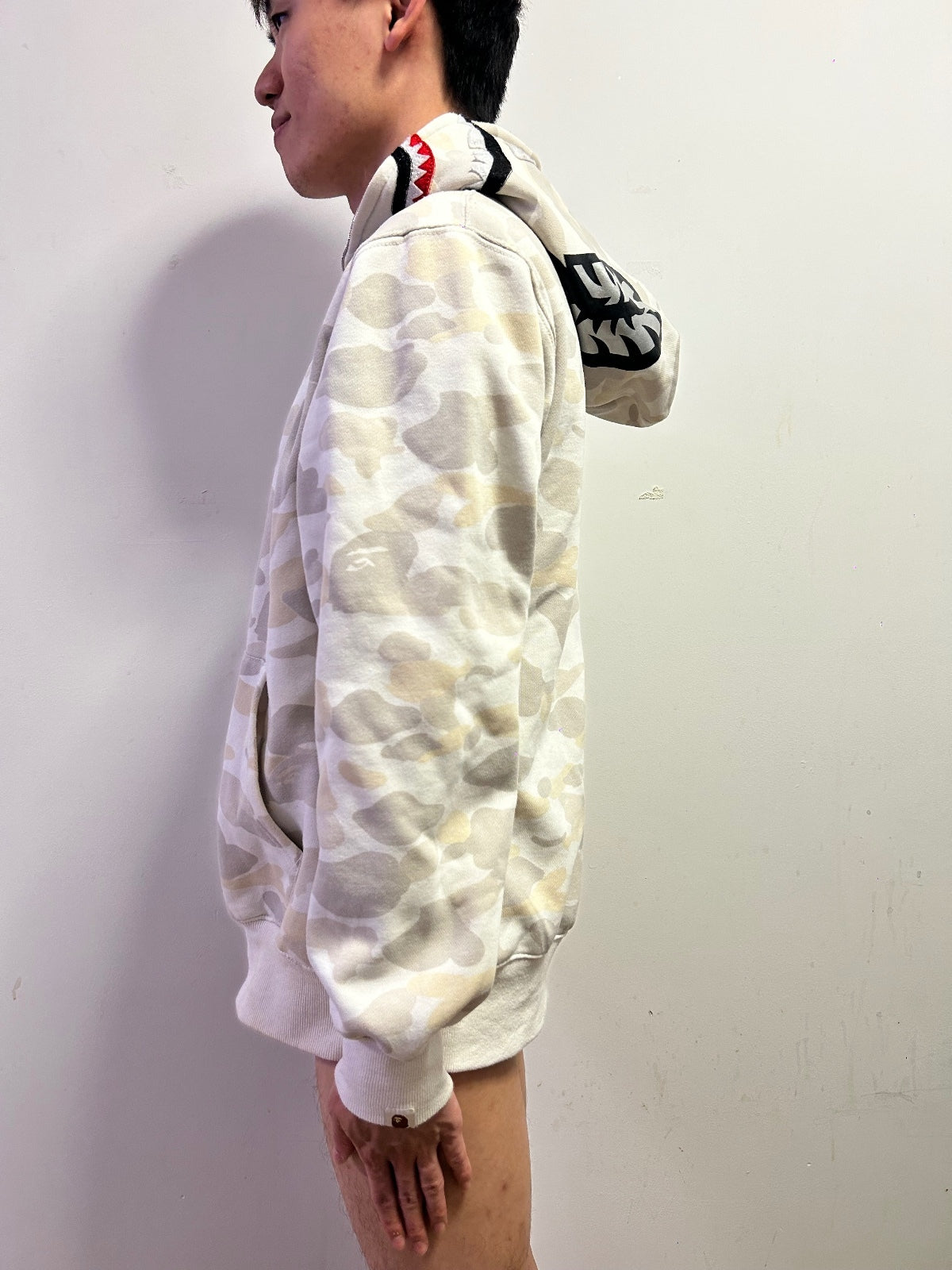 A Bathing Ape BAPE Shark Full Zip Camo Hoodie Made in Japan XXL
