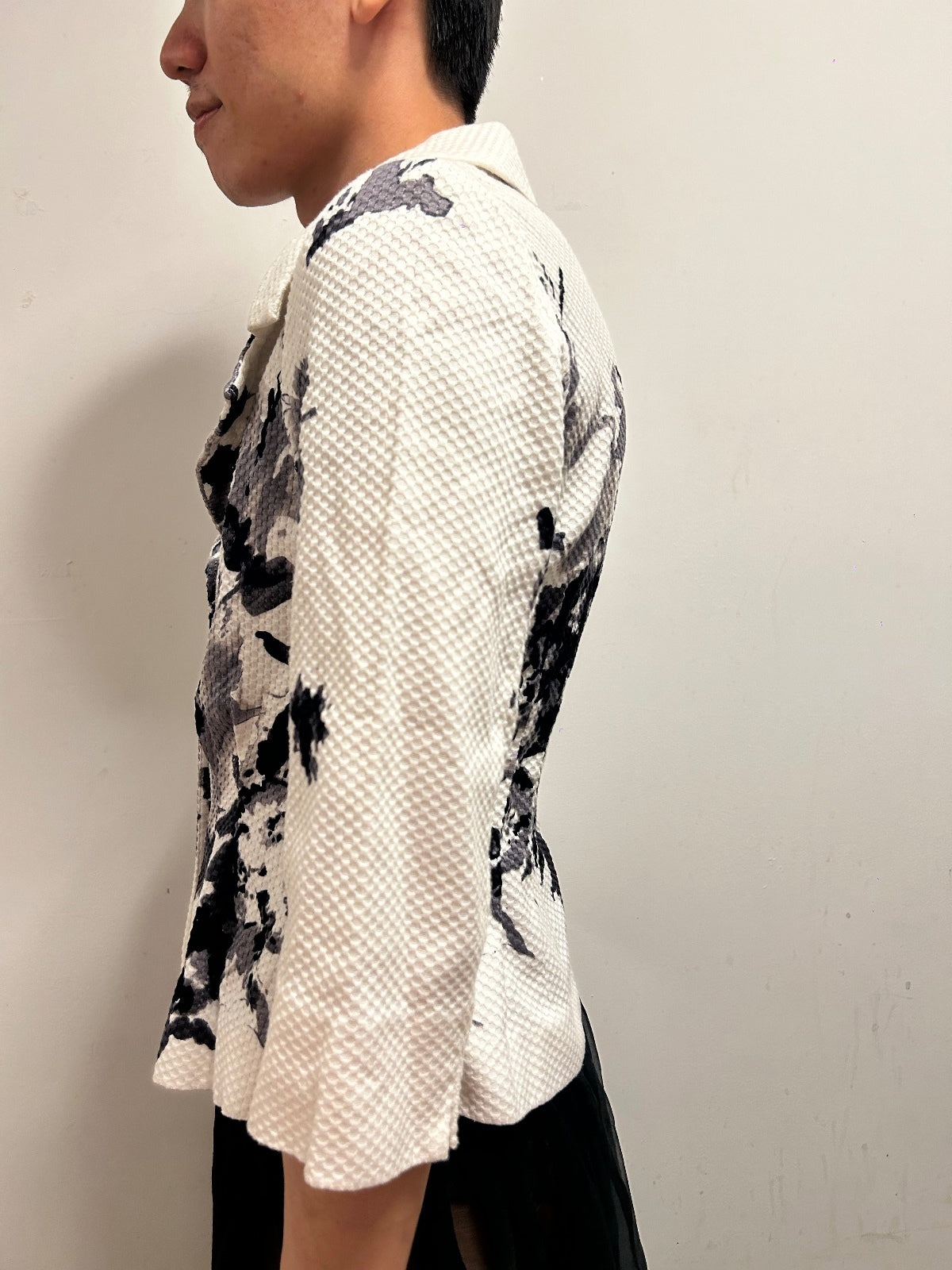 Renato Nucci Paris Textured Floral Tailored Jacket | Size 38