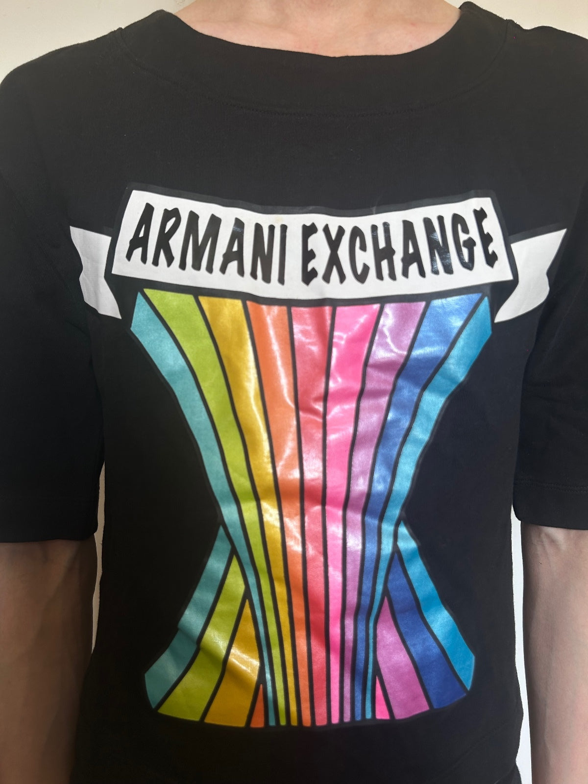 Armani Exchange Rainbow Logo Sweatshirt Limited Graphic Pullover Size S