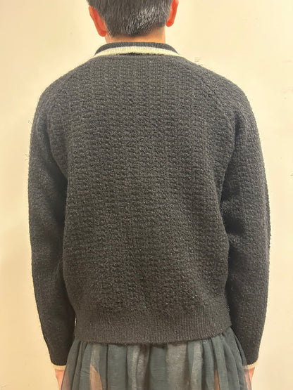 Teenie Weenie Teddy Bear Heart Button Bouclé Knit Cardigan | Size 165/88A