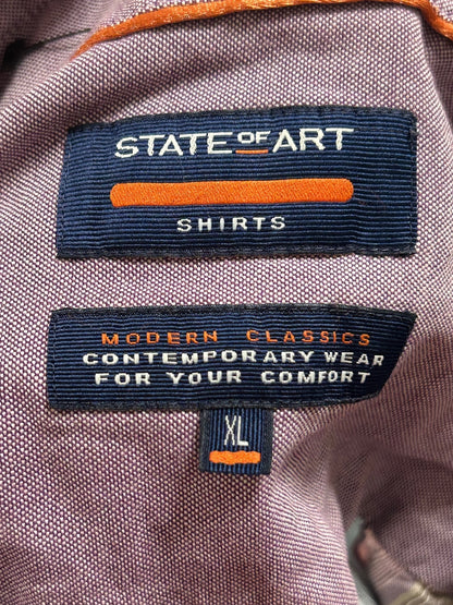 State of Art Men’s Striped Button-Down Shirt XL 100% Cotton Pastel Vintage