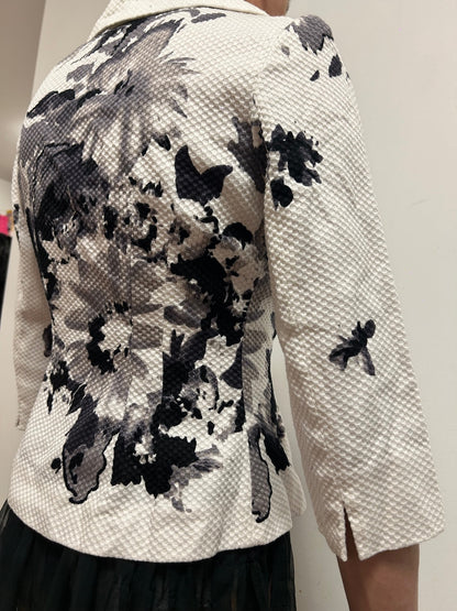Renato Nucci Paris Textured Floral Tailored Jacket | Size 38
